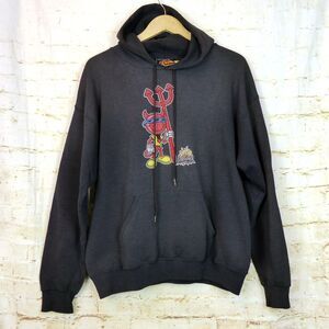 VTG 90s World Industries Skateboard Hoodie Mens L Black Devilman Logo Graphic